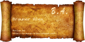 Brauner Alex névjegykártya